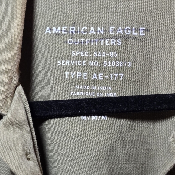 American Eagle Army Green Flower Embroidered Oversized Jacket Dreamer, sz M - Picture 4 of 7